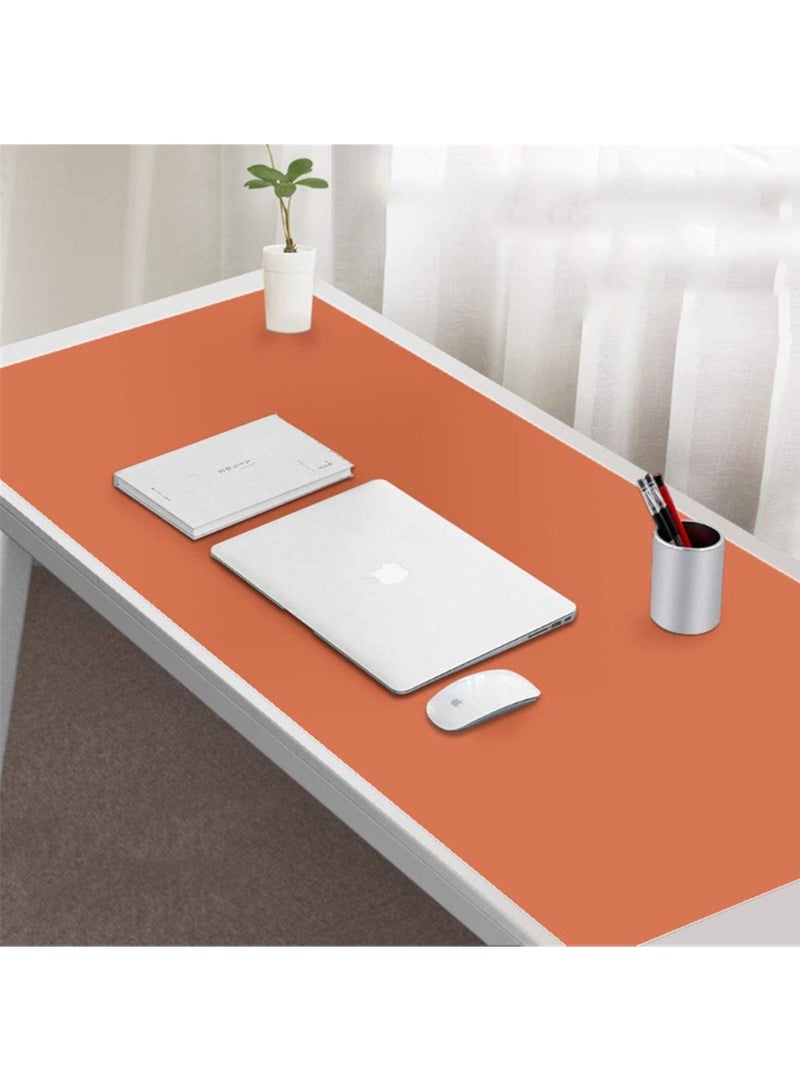 Double Sided Mouse Pad Large Desk Mat Keyboard Laptop PC Gaming Pad PU Leather Waterproof Non Slip Desktop Mat 80x40cm Brown/Grey  - Image 4