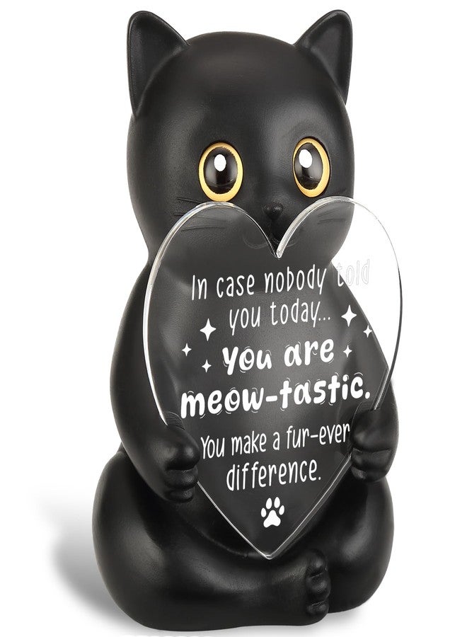SunyJone Inspirational Black Cat Figurine Desk Decor, Encouragement Gift for Coworker Teacher Nurse Friend, Appreciation Thank You Office Desk Ornament for Cat Lovers SCA6 - Image 1