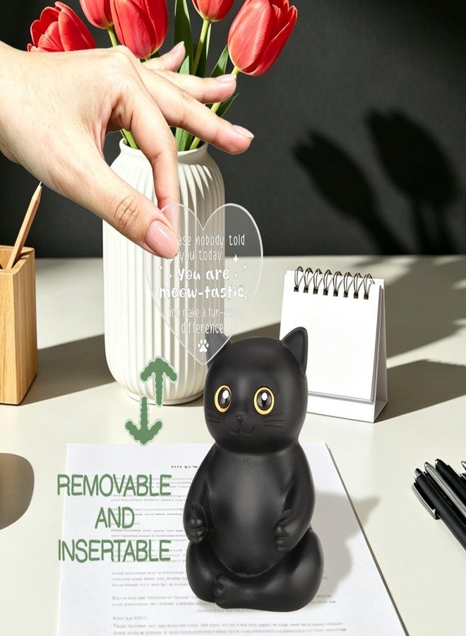 SunyJone Inspirational Black Cat Figurine Desk Decor, Encouragement Gift for Coworker Teacher Nurse Friend, Appreciation Thank You Office Desk Ornament for Cat Lovers SCA6 - Image 2