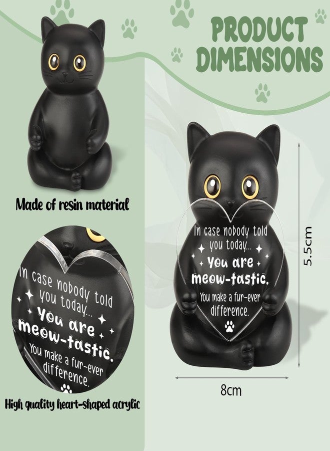 SunyJone Inspirational Black Cat Figurine Desk Decor, Encouragement Gift for Coworker Teacher Nurse Friend, Appreciation Thank You Office Desk Ornament for Cat Lovers SCA6 - Image 3