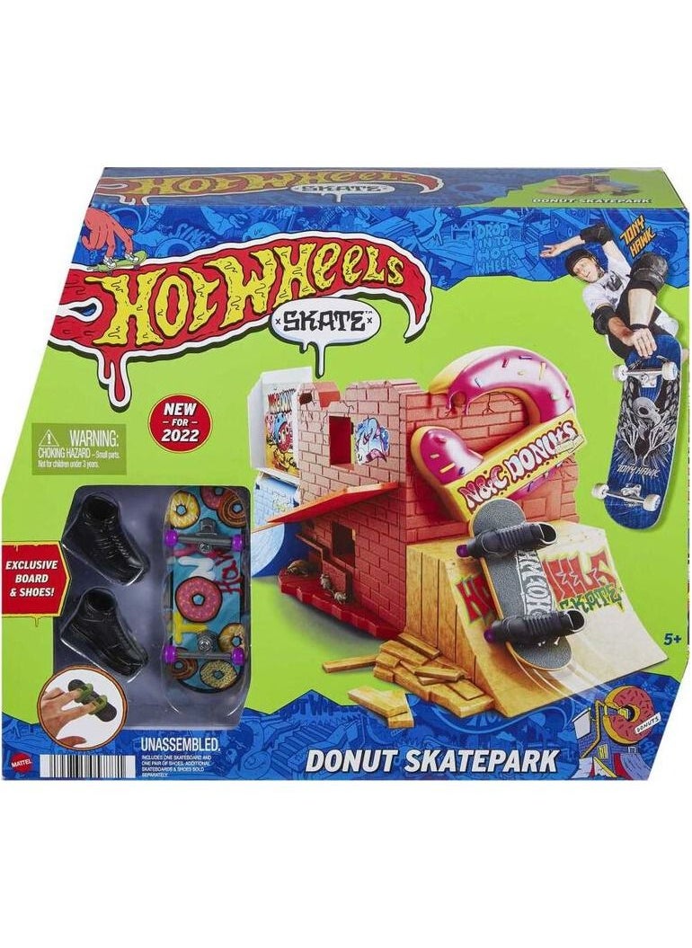 Hot Wheels Skate Fingerboard Donut Skatepark Playset