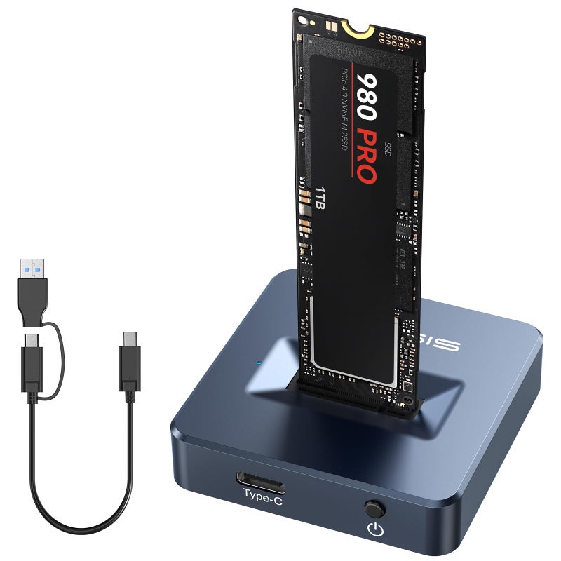 FREEGENE ACASIS NVME SSD Reader Adapter, Aluminium Alloy Housing Fast Heat Dissipation, NVME to USB Docking Station, M.2 SSD to USB Adapter 10Gbps, Support M.2 (M Key) NVMe SSD and (B+M Key) SATA-Based SSD - Image 1