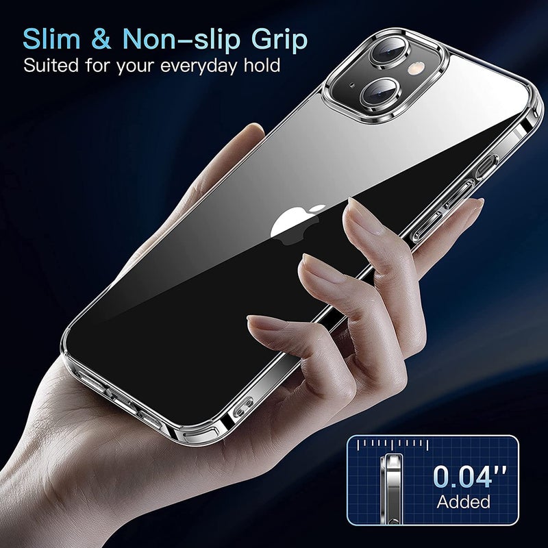 Mobistyle غطاء خلفي شفاف فائق الهجين لجهاز آيفون 13 | تصميم مقاوم للصدمات | حماية كاميرا بارزة | غطاء خلفي صلب شفاف لجهاز آيفون 13 (PC و TPU، شفاف) - Image 4