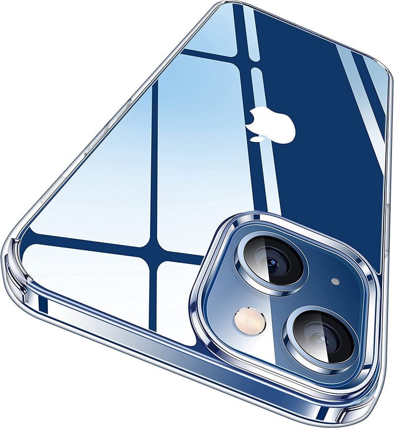 Mobistyle غطاء خلفي شفاف فائق الهجين لجهاز آيفون 13 | تصميم مقاوم للصدمات | حماية كاميرا بارزة | غطاء خلفي صلب شفاف لجهاز آيفون 13 (PC و TPU، شفاف) - Image 1