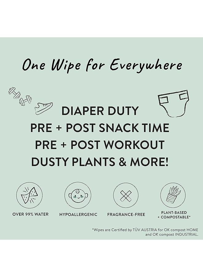 erorex Clean Conscious Unscented Wipes Over 99% Water Compostable Plant Based Baby Wipes Hypoallergenic - Image 3