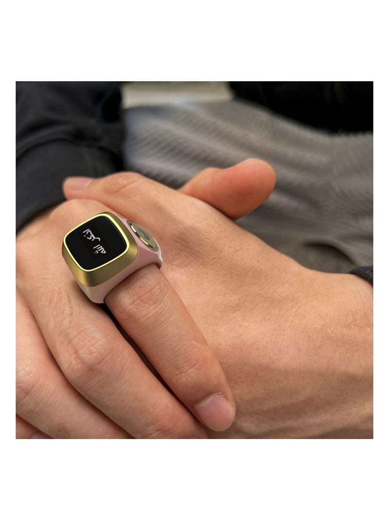 Smart Ring 22mm zikr Tasbih Counter Prayer Reminder Smart Tasbih Ring with Finger Counter 5 Prayer Time Reminder Screen Flip Multi Language Islamic Muslim Ring for Ramadan - Image 3
