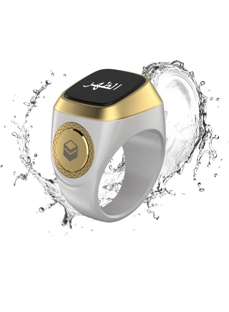 Smart Ring 22mm zikr Tasbih Counter Prayer Reminder Smart Tasbih Ring with Finger Counter 5 Prayer Time Reminder Screen Flip Multi Language Islamic Muslim Ring for Ramadan - Image 1