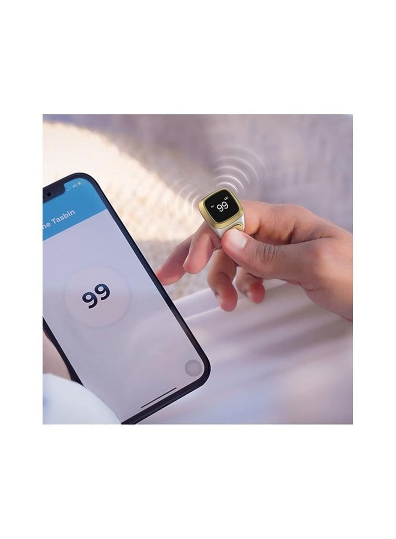 Smart Ring 22mm zikr Tasbih Counter Prayer Reminder Smart Tasbih Ring with Finger Counter 5 Prayer Time Reminder Screen Flip Multi Language Islamic Muslim Ring for Ramadan - Image 5