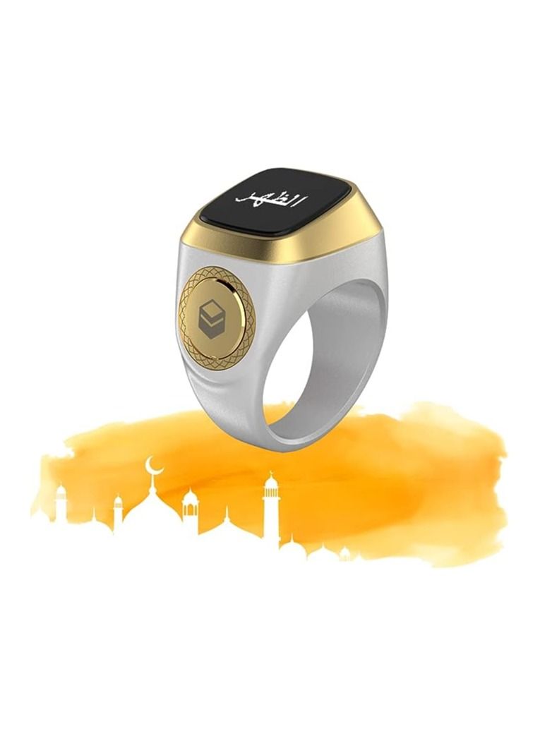 Smart Ring 22mm zikr Tasbih Counter Prayer Reminder Smart Tasbih Ring with Finger Counter 5 Prayer Time Reminder Screen Flip Multi Language Islamic Muslim Ring for Ramadan - Image 2
