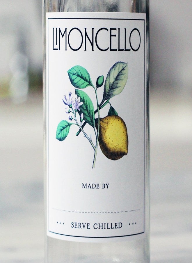 Nancy Nikko LIMONCELLO LABELS (leafy) - PACK OF 18. Approximately 2.15" x 2.8" - Image 2