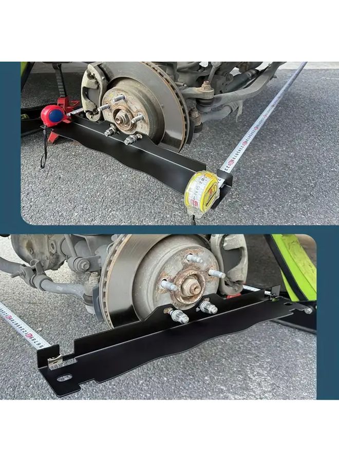 Heavy Duty Wheel Alignment Tool Board Black Precision Garage DIY Toe Alignment Board with Cutouts Rack Compatible Durable Tire Shop Mechanics Home Workshop Suspension System Accessory Sturdy Long Lasting Car Enthusiast - Image 2