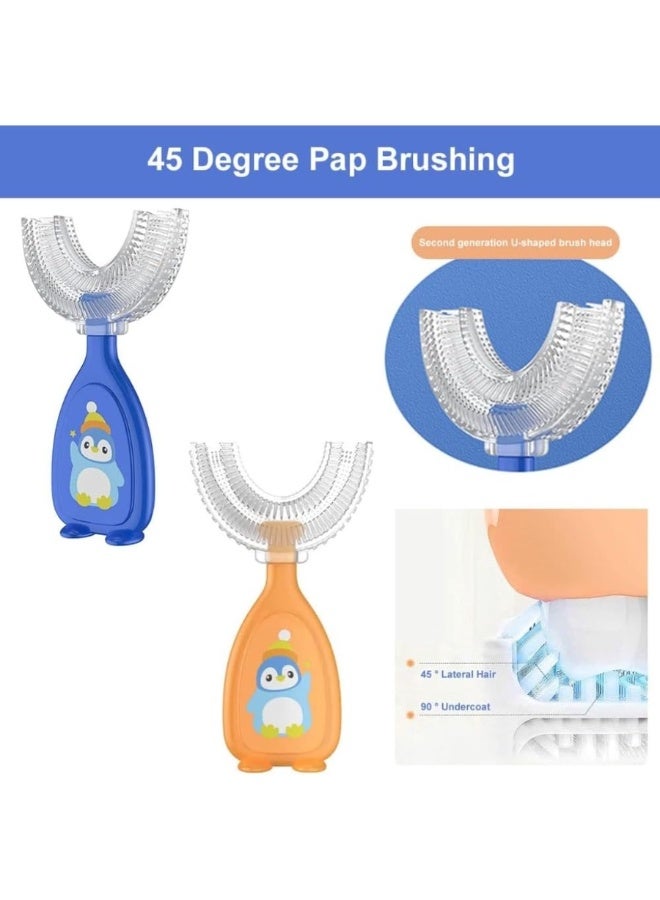 Kids' U-Shaped Toothbrush - Soft Silicone Bristles, 360-Degree Oral Cleaning for Ages 2-6 - Image 2