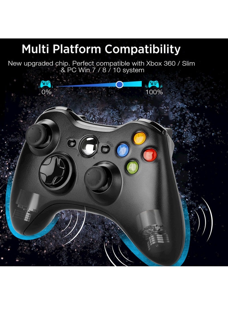 2.4G Wireless Game Board For Xbox 360 Controller Vibrating Rocker For Xbox 360 Slim Gamepad For Windows 10 7 8 PC Game Console (Black)  - Image 5