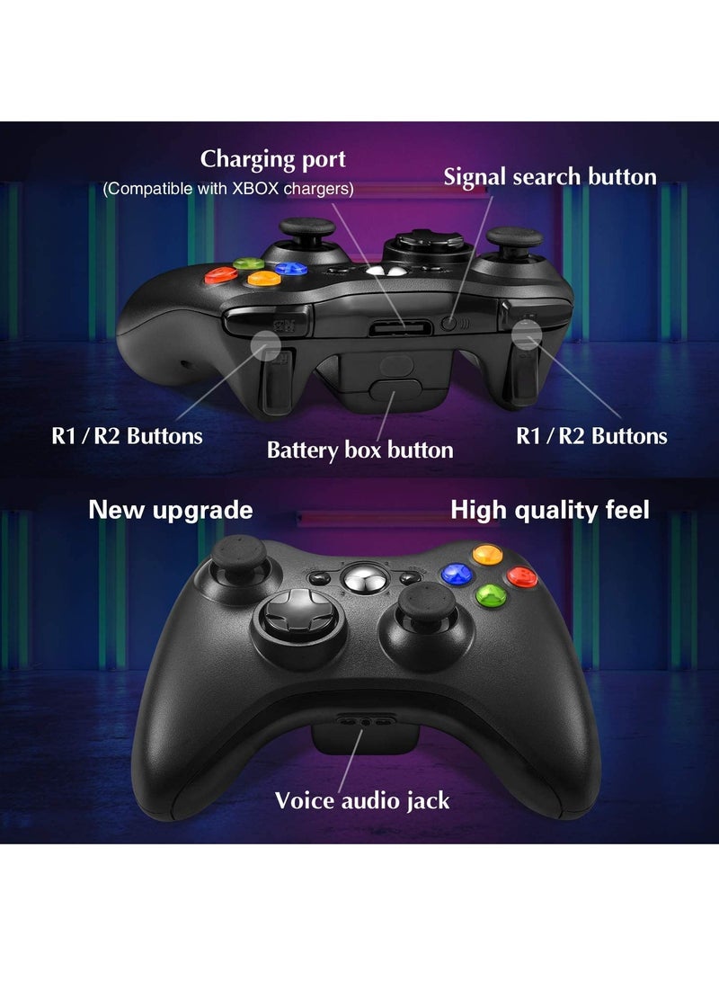 2.4G Wireless Game Board For Xbox 360 Controller Vibrating Rocker For Xbox 360 Slim Gamepad For Windows 10 7 8 PC Game Console (Black)  - Image 4