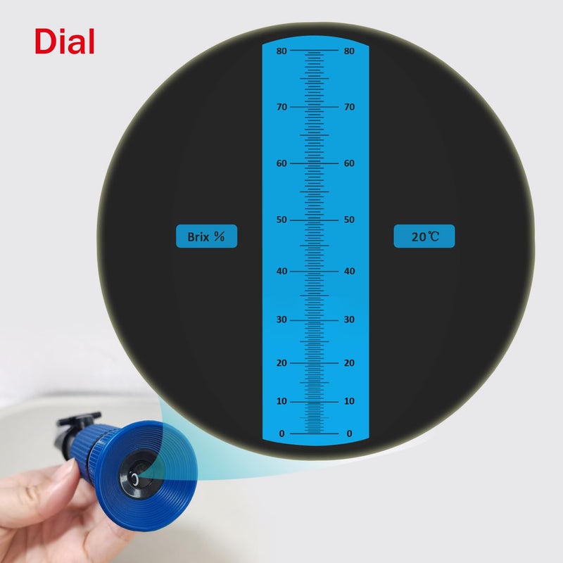 Aichose 0-80% Brix Meter Refractometer for Measuring Sugar Content in Fruit, Honey, Maple Syrup and Other Sugary Drink, with Automatic Temperature Compensation Function - Image 4
