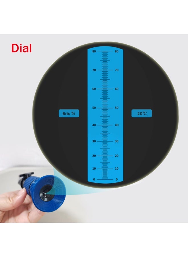 aichose مقياس بكس Aichose 0-80% لقياس محتوى السكر في الفواكه والعسل وشراب القيقب والمشروبات السكرية الأخرى، مع وظيفة تعويض درجة الحرارة التلقائي - Image 3