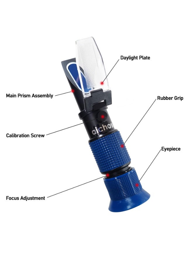 aichose مقياس بكس Aichose 0-80% لقياس محتوى السكر في الفواكه والعسل وشراب القيقب والمشروبات السكرية الأخرى، مع وظيفة تعويض درجة الحرارة التلقائي - Image 2