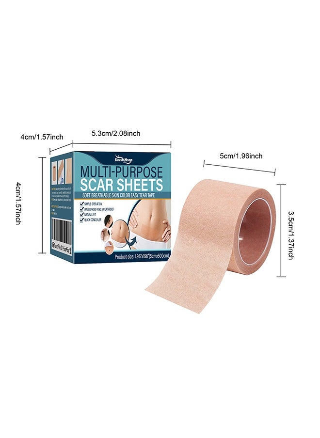 Multi Purpose Scar Sheets Soft Breathable Skin Color Easy Tear Tape,Complexion Concealer Patches , Skin Scar Tattoos Acne Scar Patches -,Waterproof Complexion Patches