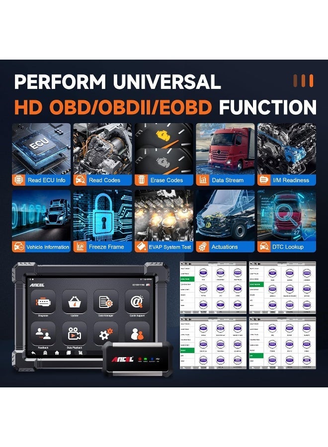 ANCEL X7 HD Heavy Duty Truck Scanner OBD2 Diagnostic Tool - Image 5