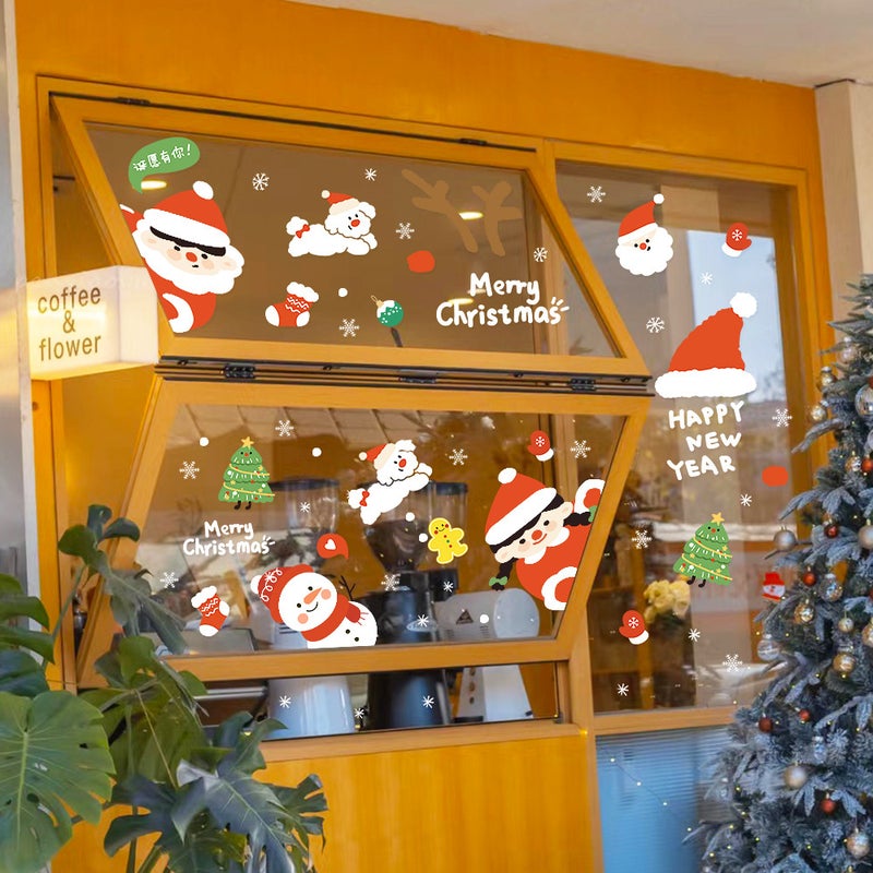 2026 New Year And Christmas Window Glass Door Stickers Decoration Arrangement Window Uv Electrostatic Window Stickers Cartoon - Image 2