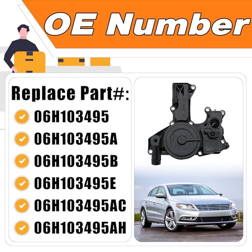 LEVANLIGHT PCV Valve Engine Crankcase Vent Oil Separator Breather Hose Kit Compatible with Audi A3 A4 A5 Q5 TT VW Beetle CC Jetta Passat Tiguan 2.0T, Replaces# 06H103495AB, 06H103495AH, 06H103495B - Image 2