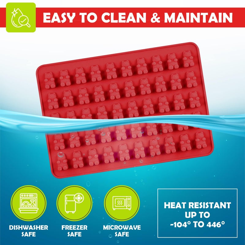 RUGVOMWM Gummy Bear Silicone Candy Molds - Set of 4 Gummy Bear Mold Trays with Dropper, Fun Making Gummy Bears with Non Stick Silicone Candy Molds, Perfect Silicone Molds for Gummy Bear Candyâ€¦ - Image 5