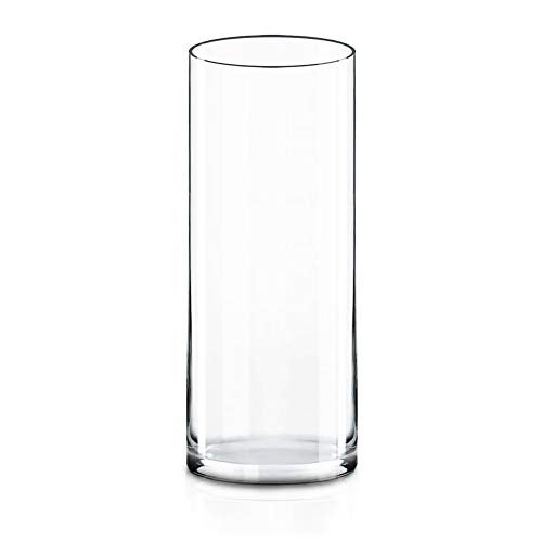 CYS Excel Glass Cylinder Vase (H:14" D:5") | Multiple Size Choices Glass Flower Vase Centerpieces | Hurricane Floating Candle Holder Vase - Image 1