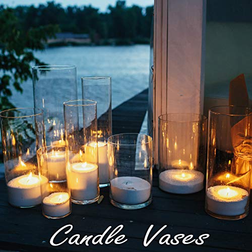 CYS Excel Glass Cylinder Vase (H:14" D:5") | Multiple Size Choices Glass Flower Vase Centerpieces | Hurricane Floating Candle Holder Vase - Image 4