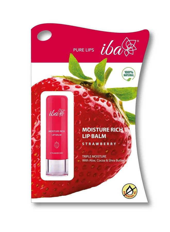 Iba Halal Care Pure Lips Moisturizing Lipstick Shade A65 Ruby Touch 4G & Iba Halal Care Moisture Rich Lip Balm Strawberry 4.5 G - Image 5