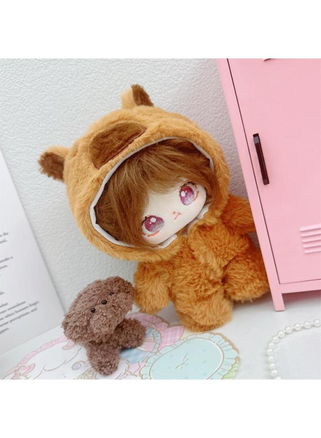 Spot 20cm Cotton Doll Plush Toy Baby Clothes Plush Capybara Jumpsuit Changeable Suit Doll-Specifications:20cm-Color:Caramel With Skeleton - Image 2