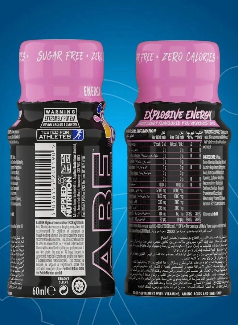 Applied Nutrition Abe Ultimate Pre Workout Shot Fruit Candy  Flavour 60Ml Pack Of 12 - Image 4