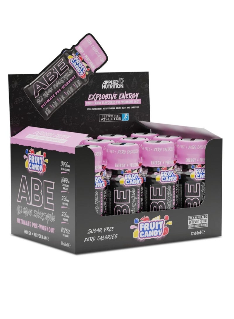 Applied Nutrition Abe Ultimate Pre Workout Shot Fruit Candy  Flavour 60Ml Pack Of 12 - Image 1