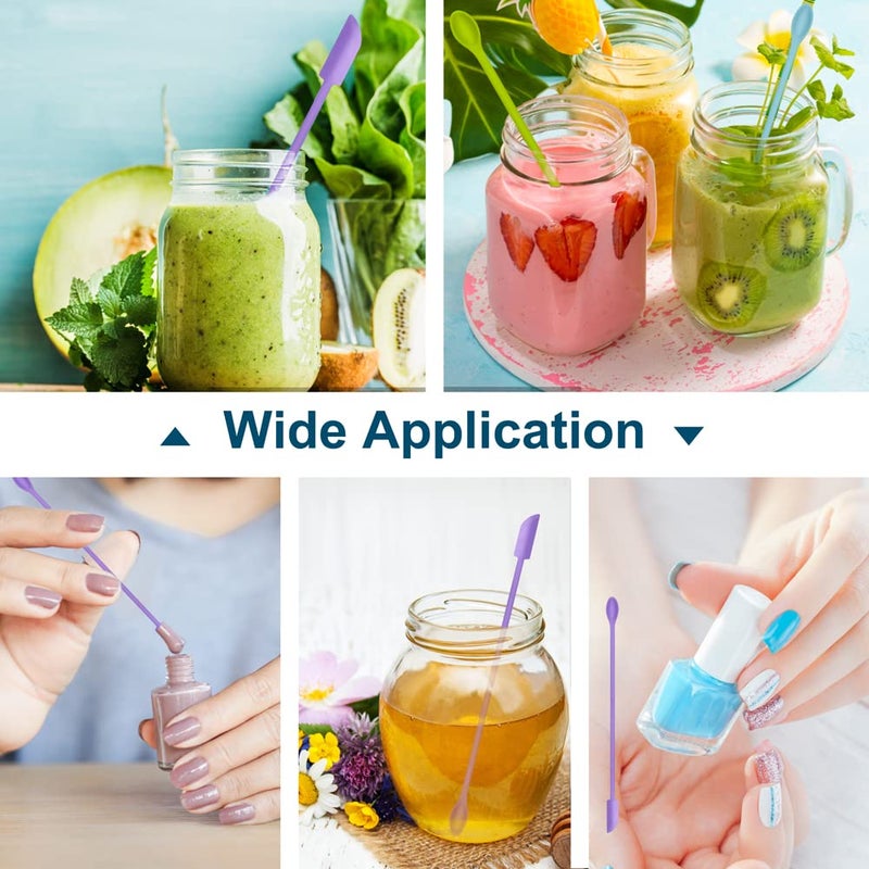 Abnaok 9 Pieces Mini Silicone Spatula-Makeup Spatula-Small Silicone Spatula-Thin Spatula Set for Skinny Openings-Abnaok Tiny Scraper for Jar,Kitchen Bottles,Cosmetic - Image 5