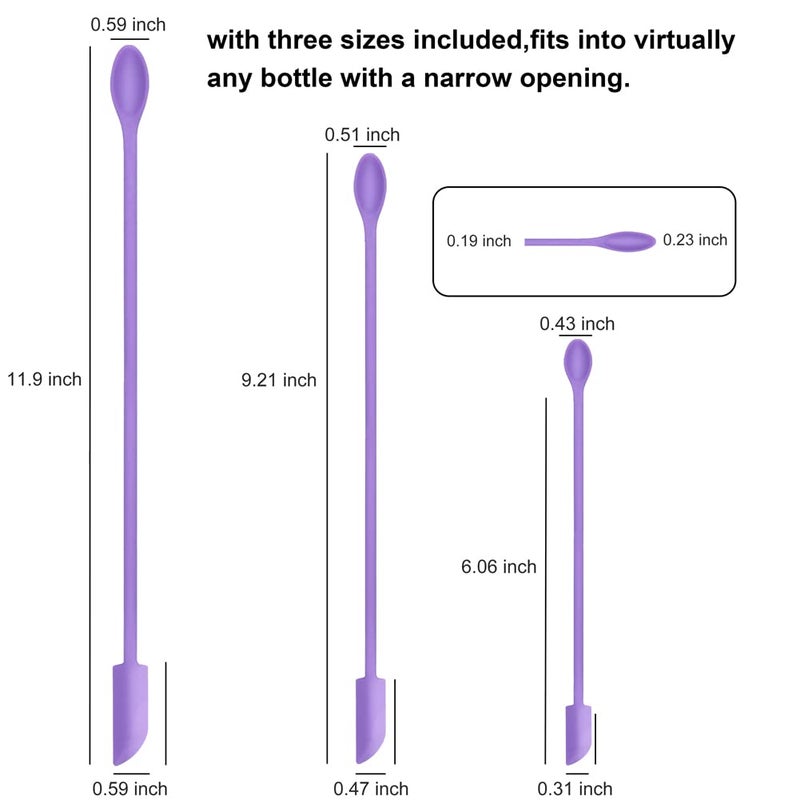 Abnaok 9 Pieces Mini Silicone Spatula-Makeup Spatula-Small Silicone Spatula-Thin Spatula Set for Skinny Openings-Abnaok Tiny Scraper for Jar,Kitchen Bottles,Cosmetic - Image 2