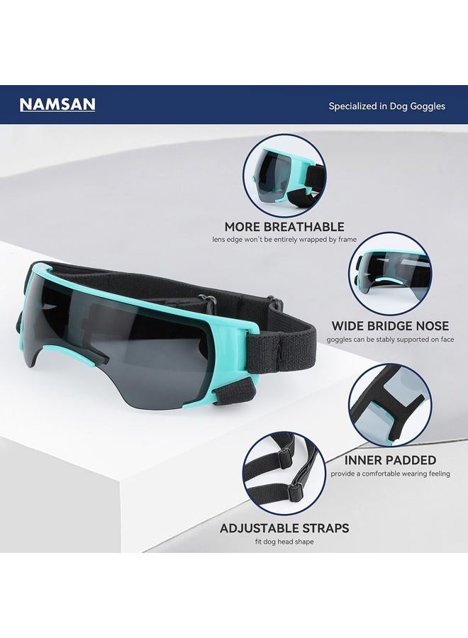 Namsan Dog Goggles Small Breeds, UV Protection Dog Glasses for Small Dogs, Puppy Sunglases Windproof Dustproof Driving Eye Protection, Adjustable, Cute Blue - Image 3