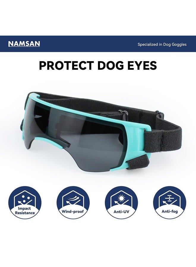 Namsan Dog Goggles Small Breeds, UV Protection Dog Glasses for Small Dogs, Puppy Sunglases Windproof Dustproof Driving Eye Protection, Adjustable, Cute Blue - Image 4