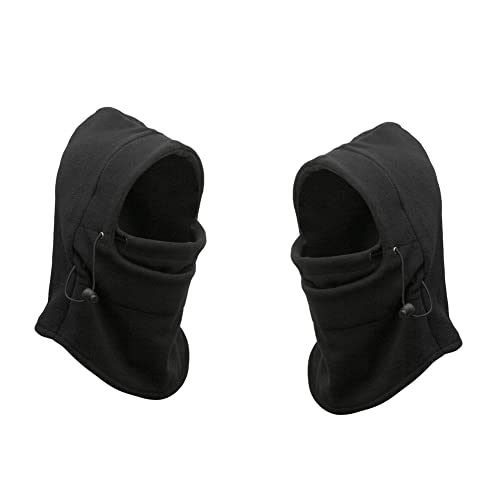 Aadikart Unisex Fleece 6 In 1 Thermal Warm Balaclava Hat Hood Swat Ski Bike Wind Stopper Neck Scarf Mask Caps (Black Black), Free Size - Image 1