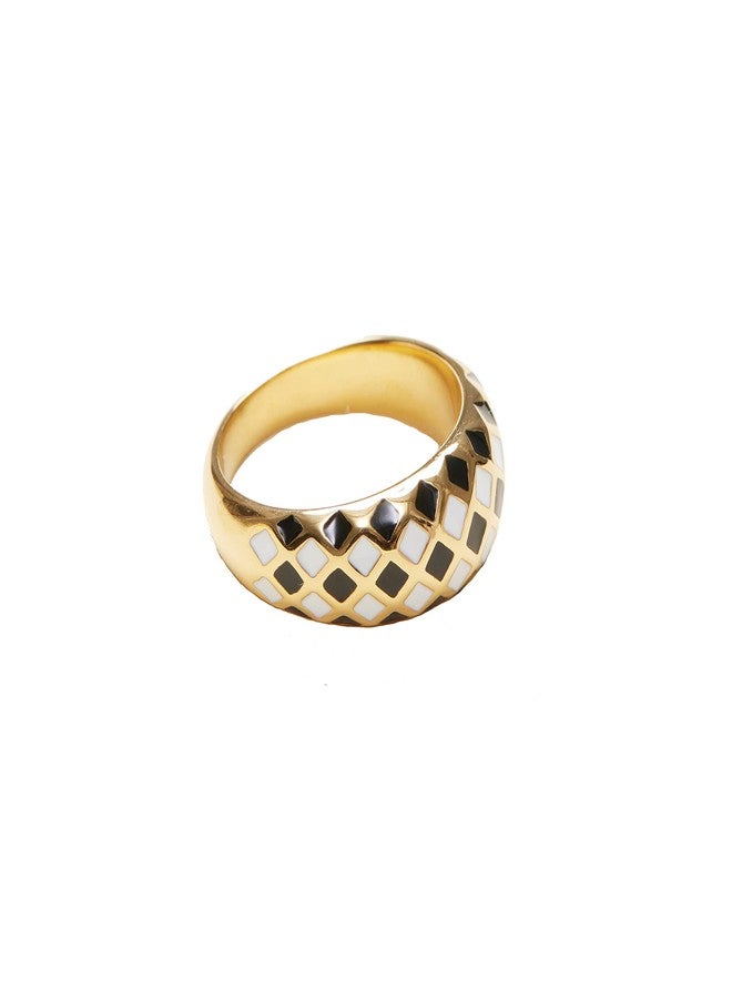 Shapes Studio Checker Dome Ring. Women Checker Ring (8) - Image 1