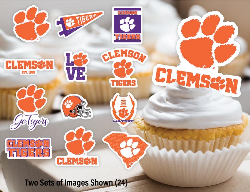 PartyKandy Clemson Cupcake Toppers (24 Pcs) Clemson Tigers Party Supplies for Football Tailgating  Birthday Party  Graduation Party  Clemson Bound Party Decorations (Clemson Tigers) - Image 4