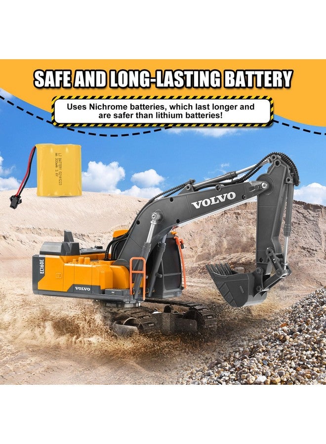 DOUBLE E Volvo RC Excavator Remote Control Excavator Toy for Boys Full Function Construction Vehicles Toys with Shovel for Outdoor Play Sandbox Digger Toys Gifts for Kids - Image 5