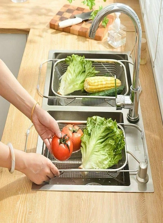 JMC Over The Sink Stainless Steel Oval Colander with Fine Mesh 6 Quart Strainer Basket & Expandable Handles - Strain, Drain, Rinse Fruits, Vegetables - Image 4