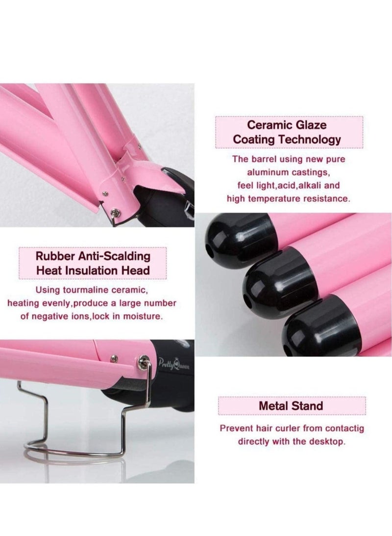 ELTRAZONE Ceramic Hair Curler Triple Barrel Curling Iron Professional Hair Tools Styler 25mm Big Wave Hair Waver Roller Curling Wand - Image 4