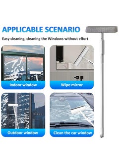 KASTWAVE 58'' Spray Window Cleaning Squeegee Kit, 3-in-1 Window Squeegee Cleaner with 3-Section Extension Pole, Microfiber, Window Washing Equipment Tool for Indoor/Outdoor High Windows  - Image 4