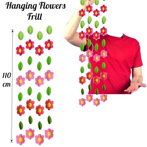 TOYXE 3D Butterfly Flowers Frills Garland Series Ladi for Parties & Events Decoration | Multicolor Hanging Paper Garland for Birthday, Baby Shower, Wall Decor – Pack of 8 | Butterfly Theme Party Decor - Image 3
