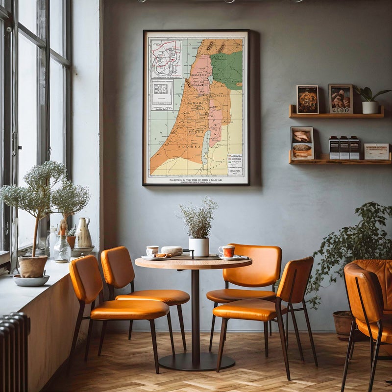 ArtCantHurtU 1912 Map - Palestine in the time of Jesus, 4 BC - 30 AD - Israel Holy Land Decor - Unframed Wall Art Poster Print - Ancient History - Christian Gifts - Bible Posters For Classroom (23"x32") - Image 2