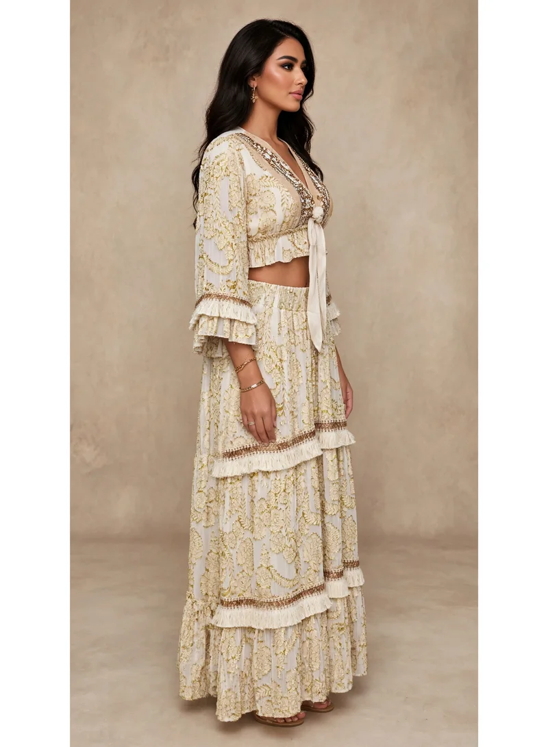 Ikkxa  Golden Harmony Co-ord Set for Women | Best Price UAE