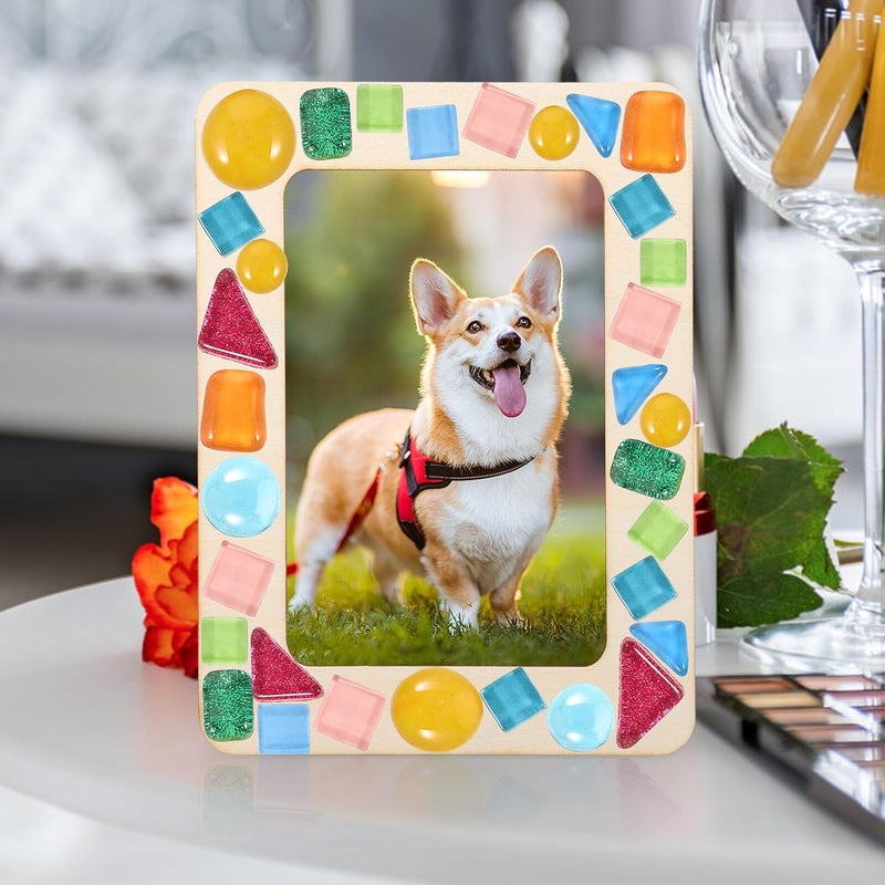 DIY Picture Frame Art Kit with 6-inch Unfinished Wood Frames, 3 Pieces, Includes 200g Paint Beads, Suitable for Crafting and Home Décor - Image 4