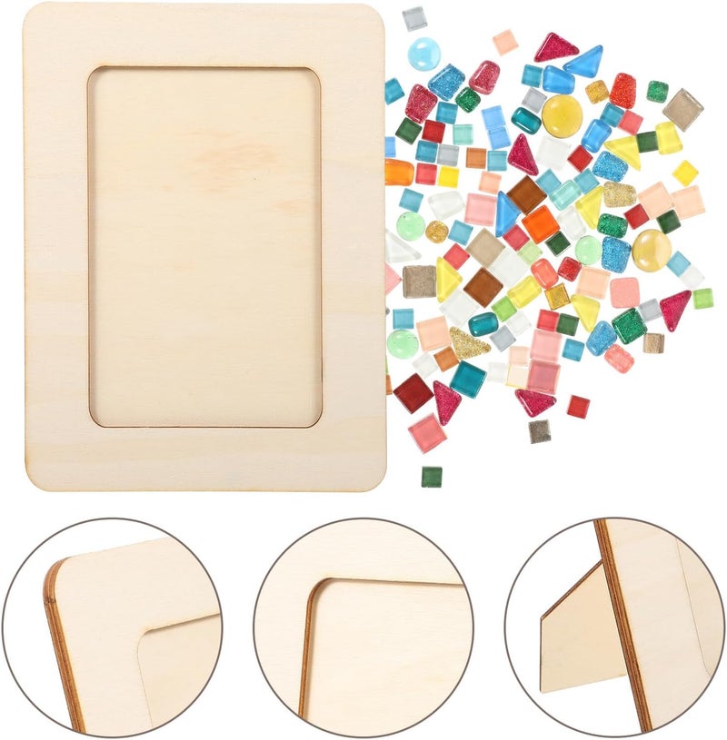 DIY Picture Frame Art Kit with 6-inch Unfinished Wood Frames, 3 Pieces, Includes 200g Paint Beads, Suitable for Crafting and Home Décor - Image 5