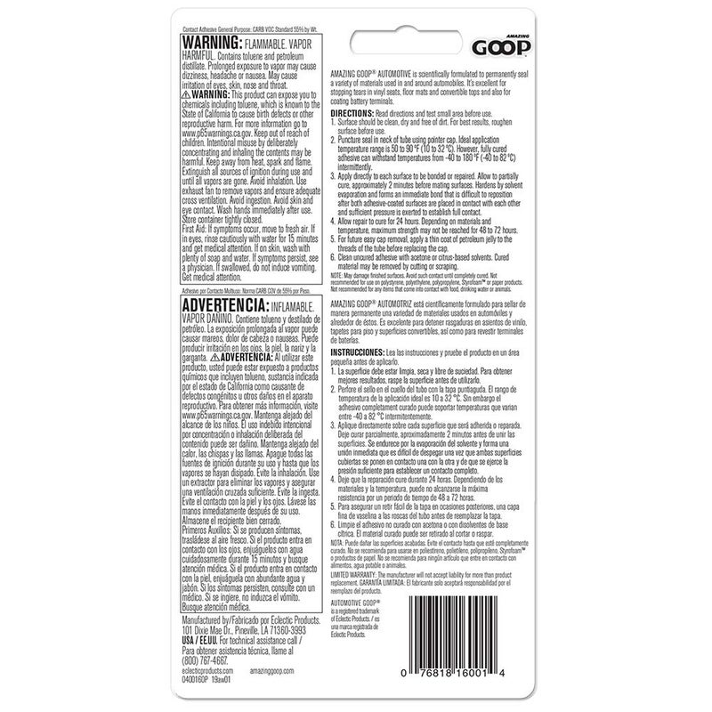 Amazing GOOP 3.7 oz Eclectic Products 160011 Amazing Goop Automotive Adhesive - Image 2