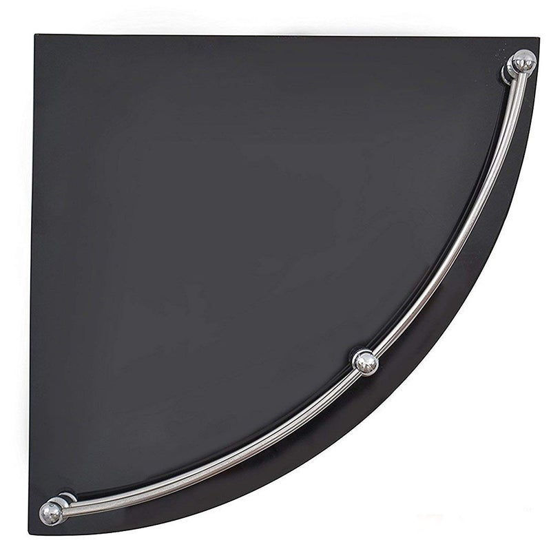 Klaxon Premium Black Corner Glass Shelf for BathroomKitchenLiving Room Bathroom Accessories 9 9 Inches Pack of 2 - Image 3